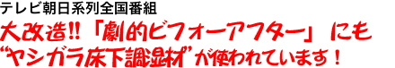 テレビ朝日系列番組 大改造!!「劇的ビフォーアフター」 にも“ヤシガラ炭床下調湿材”が取り上げられました!